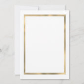 Invitation Simple luxe or blanc 50ème anniversaire Mariage (Dos)