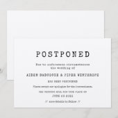 Invitation simple machine à écrire mariage reporté (Devant / Derrière)