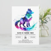 Invitation Simple Magic Wolf Digital Boy Anniversaire (Debout devant)