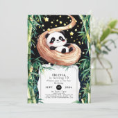 Invitation Simple magie Panda pour enfants anniversaire (Debout devant)