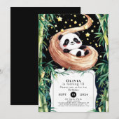 Invitation Simple magie Panda pour enfants anniversaire (Devant / Derrière)