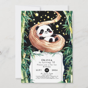 Invitation Simple magie Panda pour enfants anniversaire