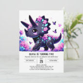 Invitation Simple Majestic Dinosaur Digital Anniversaire (Debout devant)
