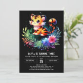 Invitation Simple Majestic Tiger Anniversaire (Debout devant)