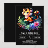 Invitation Simple Majestic Tiger Anniversaire (Devant / Derrière)