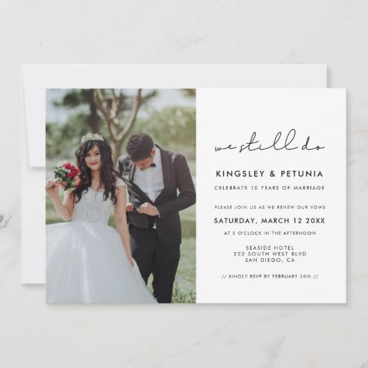 Invitation Simple manuscrit Nous faisons toujours Vow photo d (Devant)