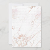 INVITATION SIMPLE MARBRE BLANC FÊTE DE MARIAGE OR ROSE BACHEL (Dos)