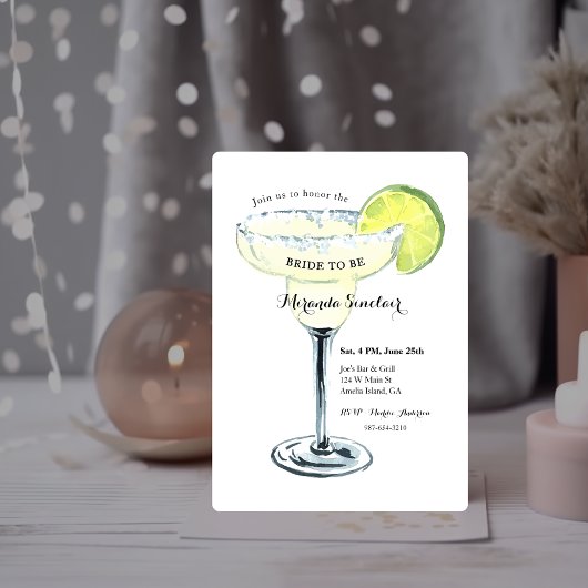 Invitation Simple Margarita Bachelorette Party