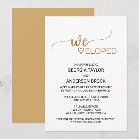 Invitation Simple Mariage à l'Église Calligraphie (Devant / Derrière)