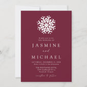 Invitation Simple Mariage au Vin Flocon de Neige (Devant)