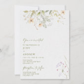 Invitation Simple Mariage aux Fleurs Sauvages (Devant)