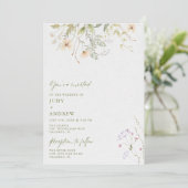 Invitation Simple Mariage aux Fleurs Sauvages (Debout devant)