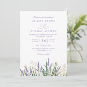 Invitation Simple mariage avec code QR lavande violet aquarel (Debout devant)