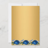 INVITATION SIMPLE MARIAGE BLEU FLORAL BLACK MODERNE (Dos)