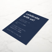 Invitation simple Mariage bleu marine (Rotation)