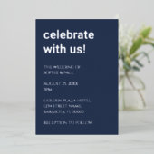 Invitation simple Mariage bleu marine (Debout devant)