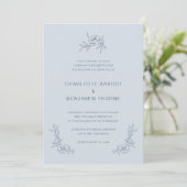 Invitation Simple Mariage Bleu Poussiéreux (Debout devant)