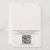 Invitation Simple Mariage Bohème Fleurs Sauvages Code QR Rust (Dos)