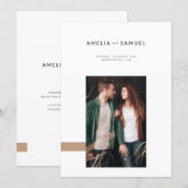 Invitation Simple Mariage Bohème Minimaliste (Devant / Derrière)