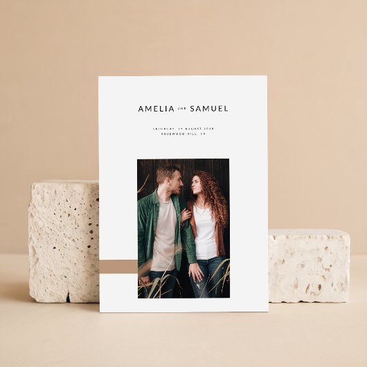 Invitation Simple Mariage Bohème Minimaliste