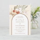 Invitation Simple Mariage Boho Pampas Grass Boho Bohème Bohèm (Debout devant)