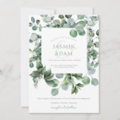 Invitation Simple Mariage Botanique à l'Eucalyptus (Devant)
