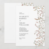Invitation Simple Mariage Botanique Bohème (Devant / Derrière)
