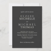Invitation Simple Mariage Classique au Charbon (Devant)