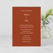 Invitation Simple Mariage classique blanc en terre cuite (Debout devant)