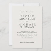 Invitation Simple Mariage Classique Ivoire (Devant)