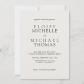 Invitation Simple Mariage Code QR Classique Photo Ivoire (Devant)