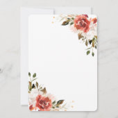 Invitation Simple Mariage de bouquet floral rouge et blanc (Dos)