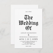 Invitation Simple Mariage de calligraphie celtique (Devant / Derrière)