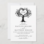 Invitation Simple Mariage de l'arbre cardiaque du Monogramme  (Devant)