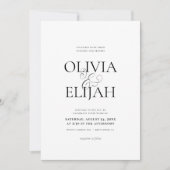 Invitation Simple Mariage de monogramme photo noir et blanc (Devant)
