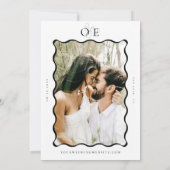 Invitation Simple Mariage de monogramme photo noir et blanc (Dos)