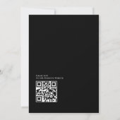 Invitation Simple Mariage Élégant Code QR Budget Noir et Blan (Dos)