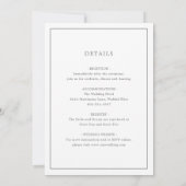Invitation Simple Mariage Élégant Monogramme Gris Foncé (Dos)