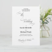Invitation Simple Mariage Élégant Script Calligraphié (Debout devant)