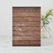 Invitation Simple Mariage en Bois Rustique (Debout devant)