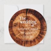 Invitation Simple Mariage en Bois Rustique Découpé (Devant)