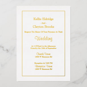Invitation simple Mariage encadré blanc