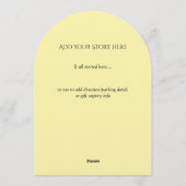 Invitation Simple Mariage Fleur Jaune Découpe en Arc (Dos)
