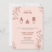 Invitation Simple Mariage floral minimaliste (Devant)
