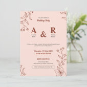 Invitation Simple Mariage floral minimaliste (Debout devant)