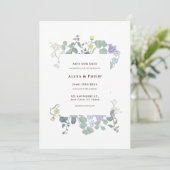 Invitation Simple Mariage floral minimaliste (Debout devant)