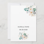 Invitation Simple Mariage Floral Romantique (Dos)