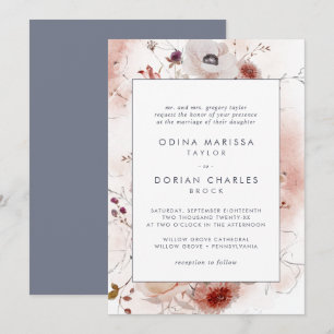 Invitation Simple Mariage Floral traditionnel