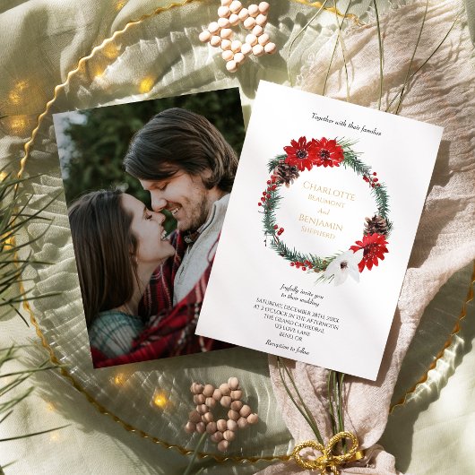 Invitation Simple Mariage Formel De Noël Classique Photo