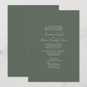 Invitation Simple Mariage Formel Église Vert Foncé (Devant / Derrière)